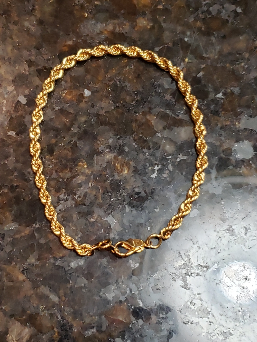 Gold-tone Twisted Rope Chain Bracelet